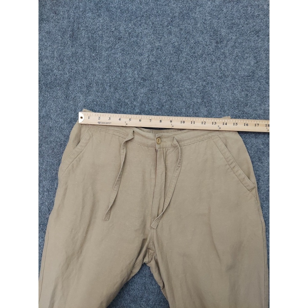 Cubavera Linen Pants Mens 32 Beige Drawstring Pockets Casual Beach Wedding - Picture 8 of 10